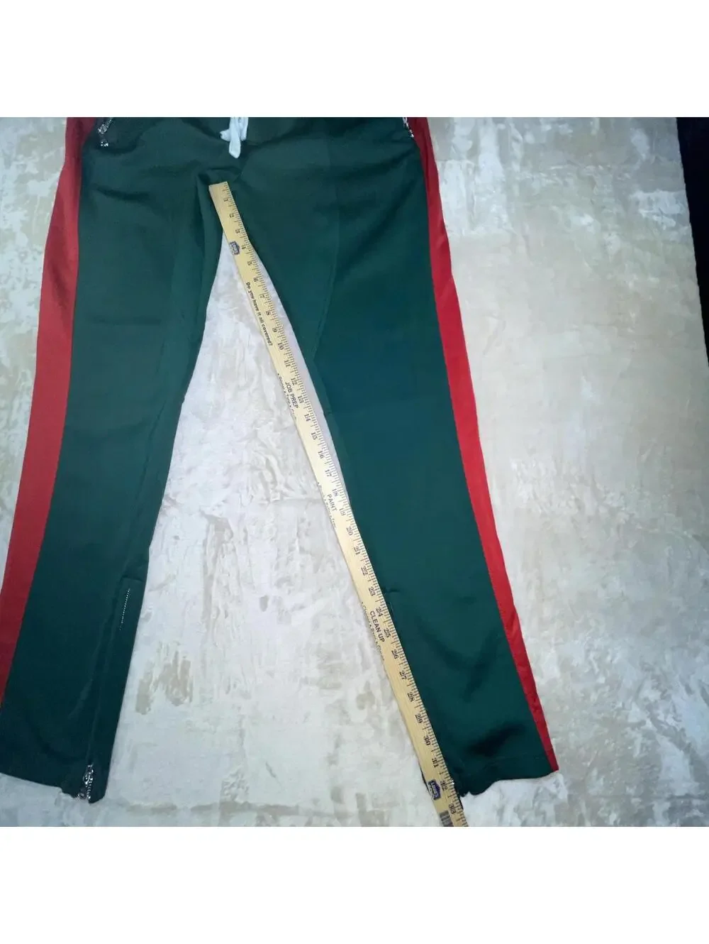 Lifted Anchors Men's The Jenner Track Pants in Italia Luxe Green Red- Sz MEDIUM